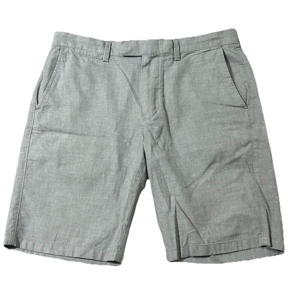 J.Crew Club Shorts Mens Sz 33 Gray Chino Casual Preppy Dock Club Boating Beach
